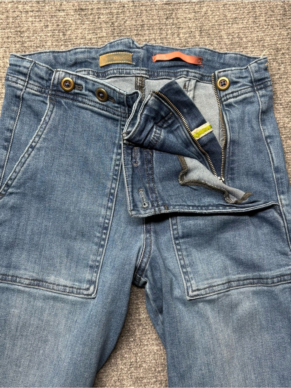 Pilcro Anthropologie Jeans Womens 26 Blue Wide Leg Cinch Buckle Back Denim - Picture 5 of 16